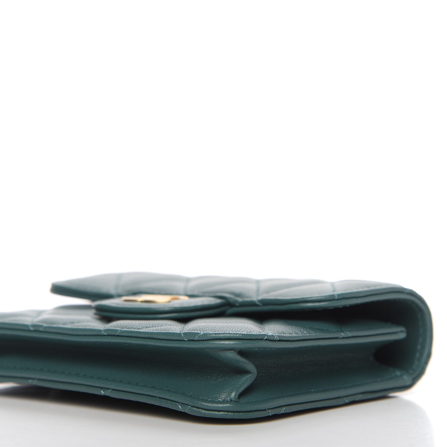 Chanel Lambskin Quilted Top Handle Flap Coin Purse With Chain Green 6 of 12