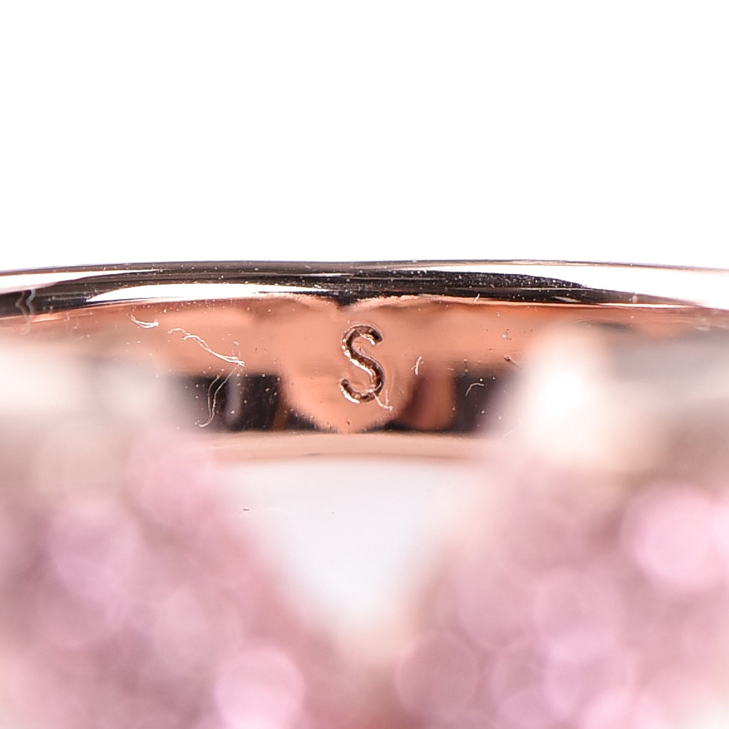 Crystal Essential V Strass Ring S 5.25 Pink Gold