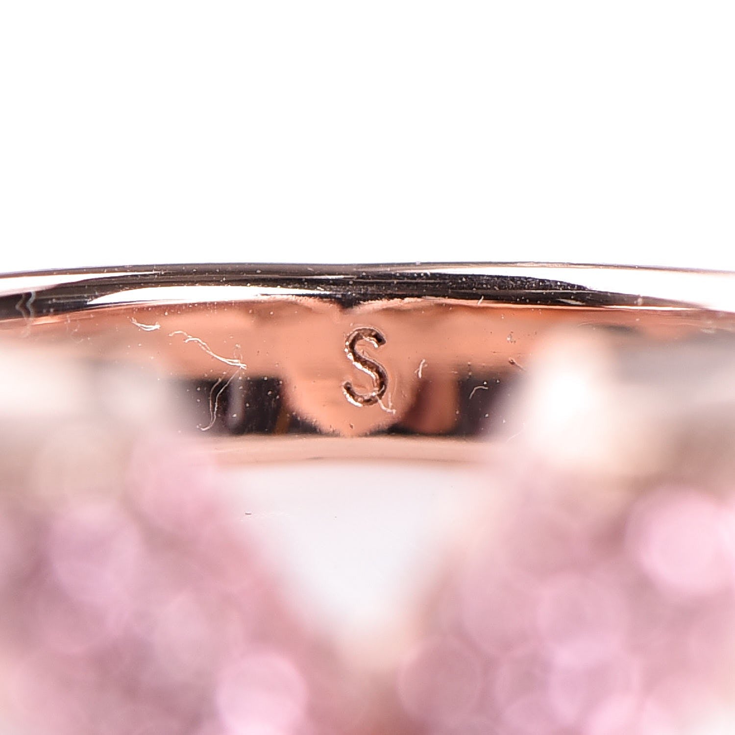 Louis Vuitton Crystal Essential V Strass Ring S 5.25 Pink Gold 5 of 7