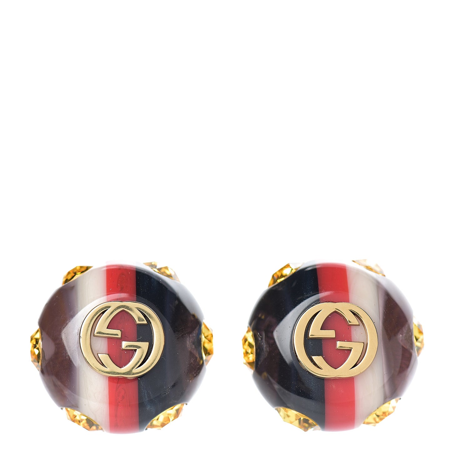 Resin Strass Vintage Web Stud Earrings Blue Red