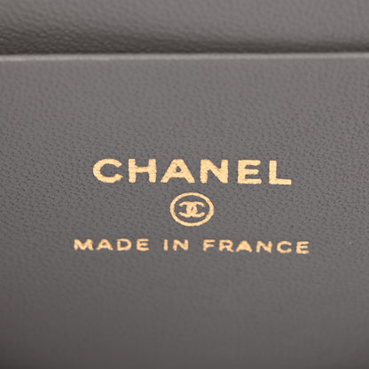 Chanel Lambskin Quilted Metal Small Top Handle Vanity Case With Chain Grey 6 of 10