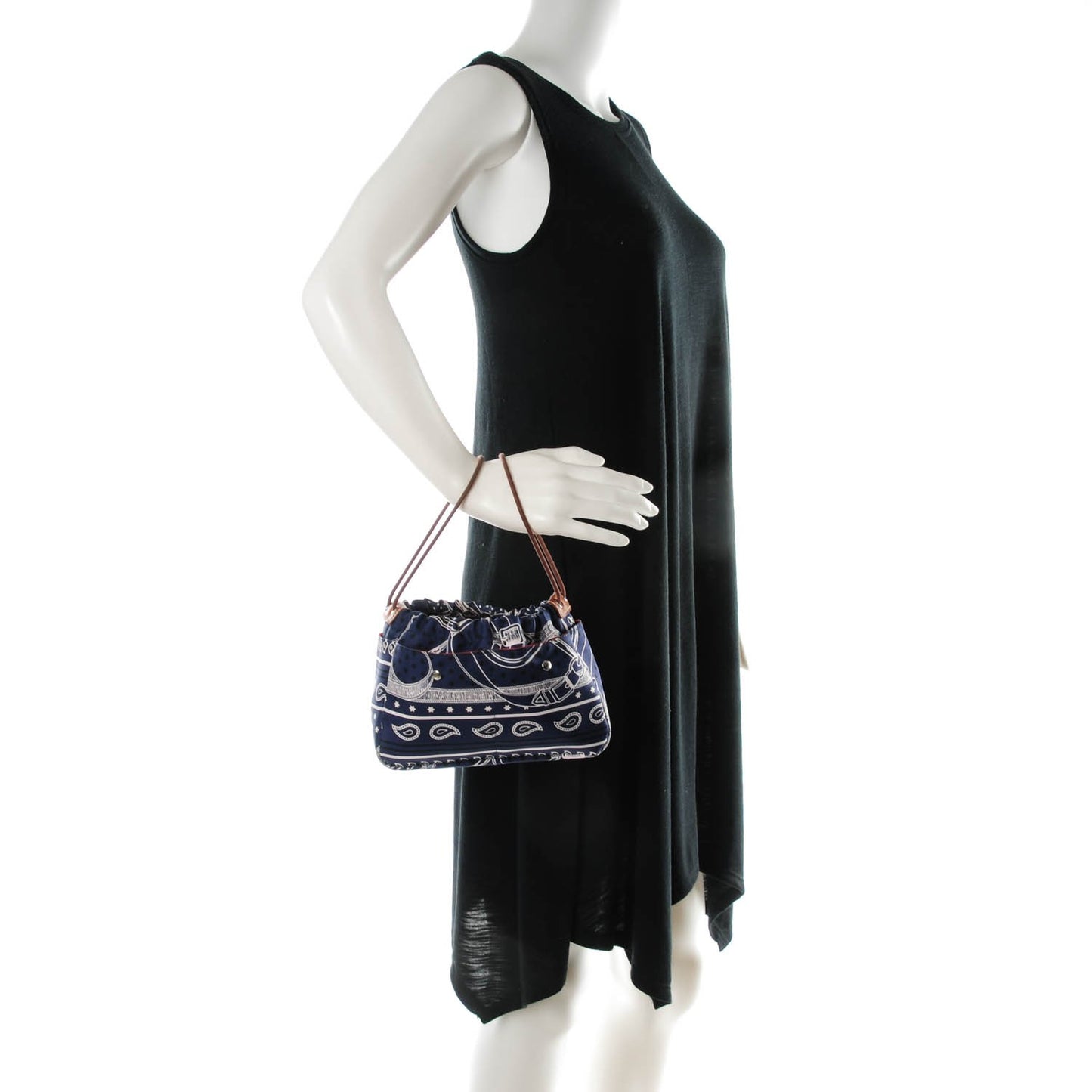 Barenia Silk Eperons d'Or Fourbi 20 PM Pouch Fauve Bleu Nuit