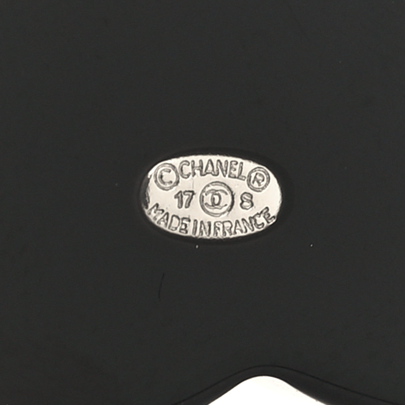 Chanel Glittered Resin Crystal Pearl CC Cloud Brooch Black Silver 3 of 4
