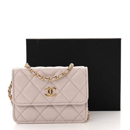 Chanel Caviar Quilted Miss Coco Clutch With Chain Light Purple 12 of 12