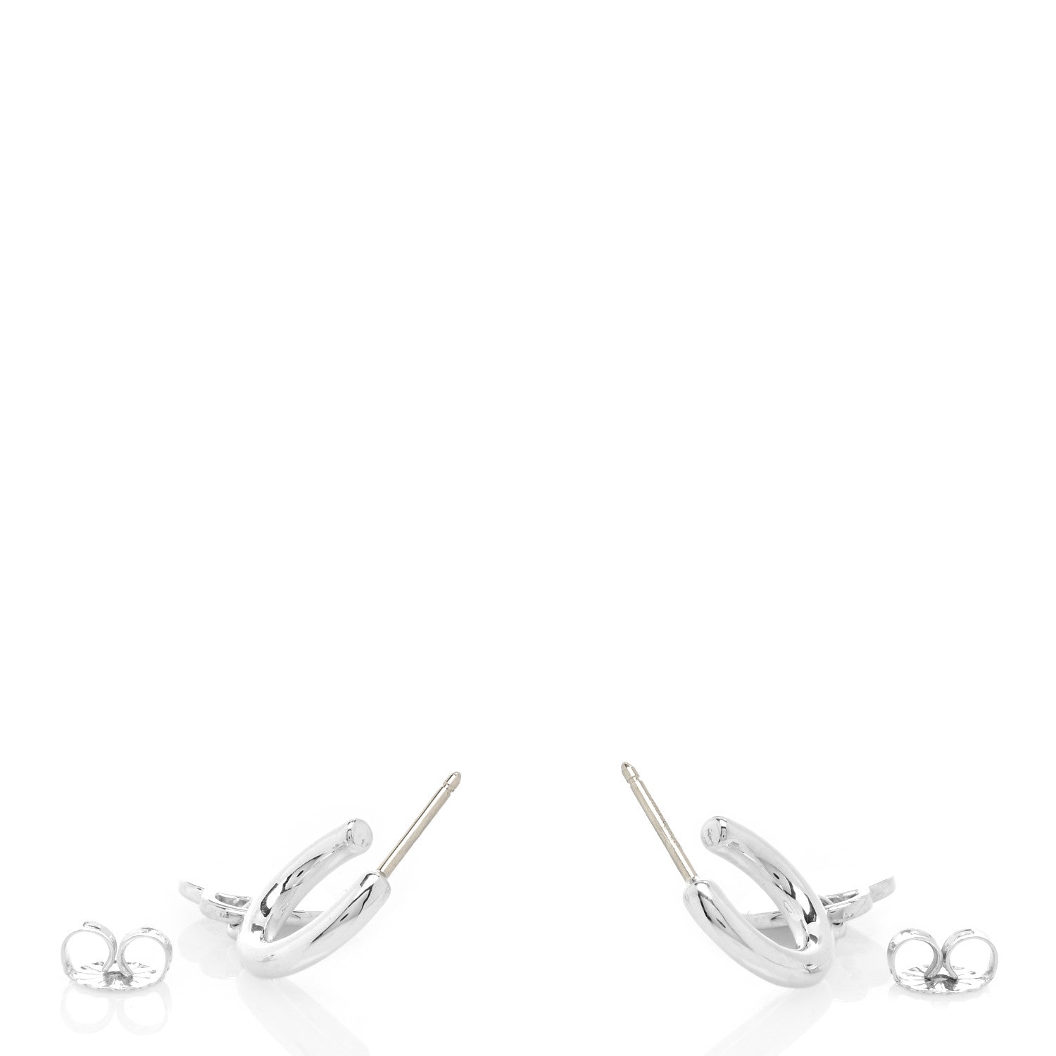 Tiffany Sterling Silver Diamond Mini Return To Tiffany Heart Hoop Earrings 3 of 3