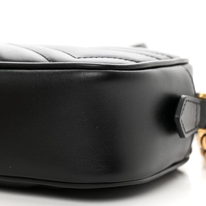 Gucci Calfskin Matelasse Mini GG Marmont Chain Shoulder Bag Black 8 of 8