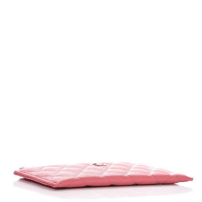Chanel Iridescent Caviar Quilted Classic Zip Pouch Pink 4 of 9