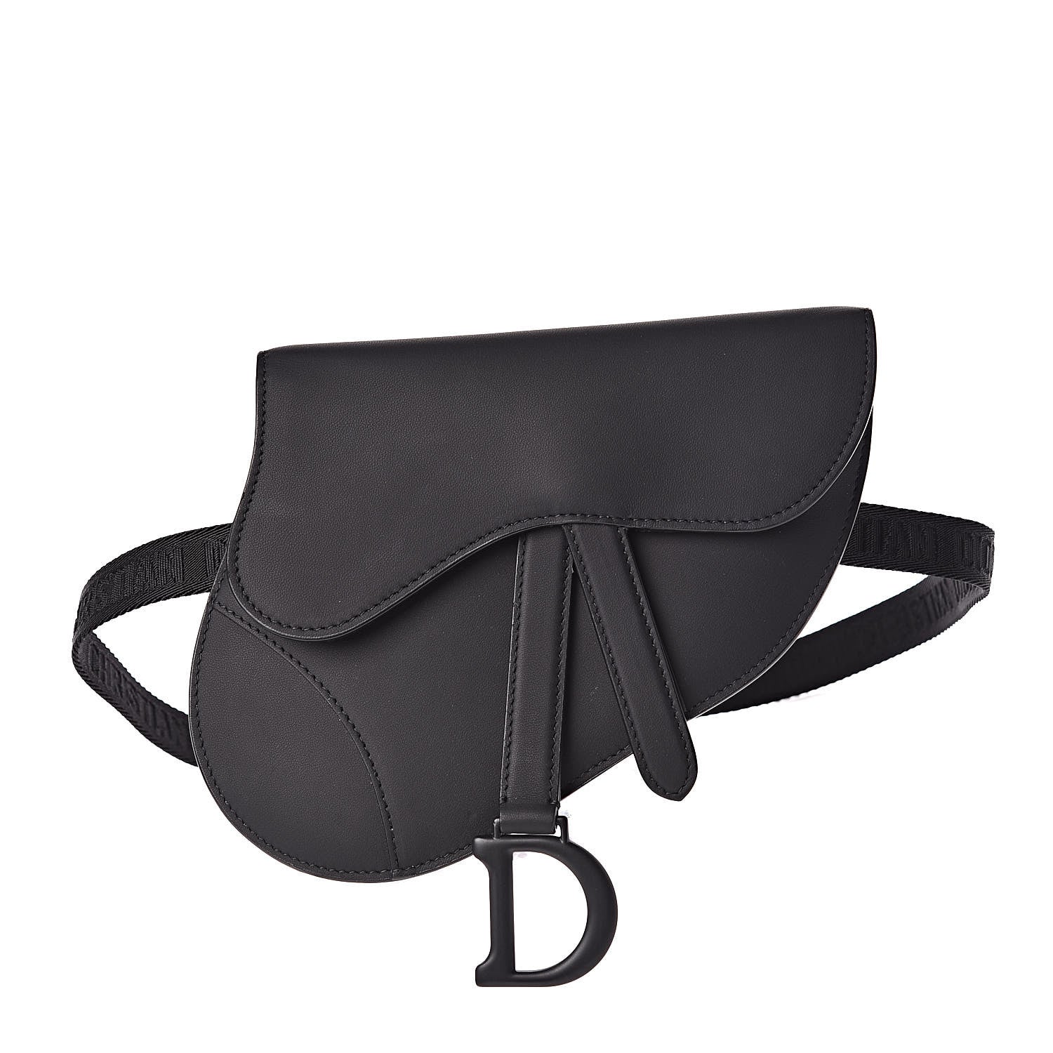 Christian Dior Ultra Matte Calfskin Saddle Belt Bag Black 1 of 10