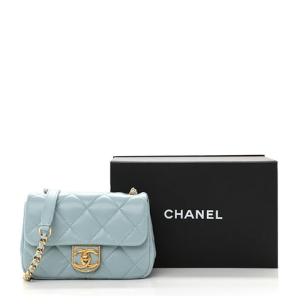 Chanel Lambskin Quilted Mini Flap Light Blue 11 of 11