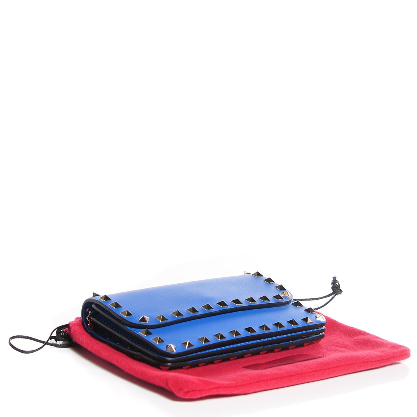 Vitello Rockstud Chain Flap Crossbody Bag Light Sapphire