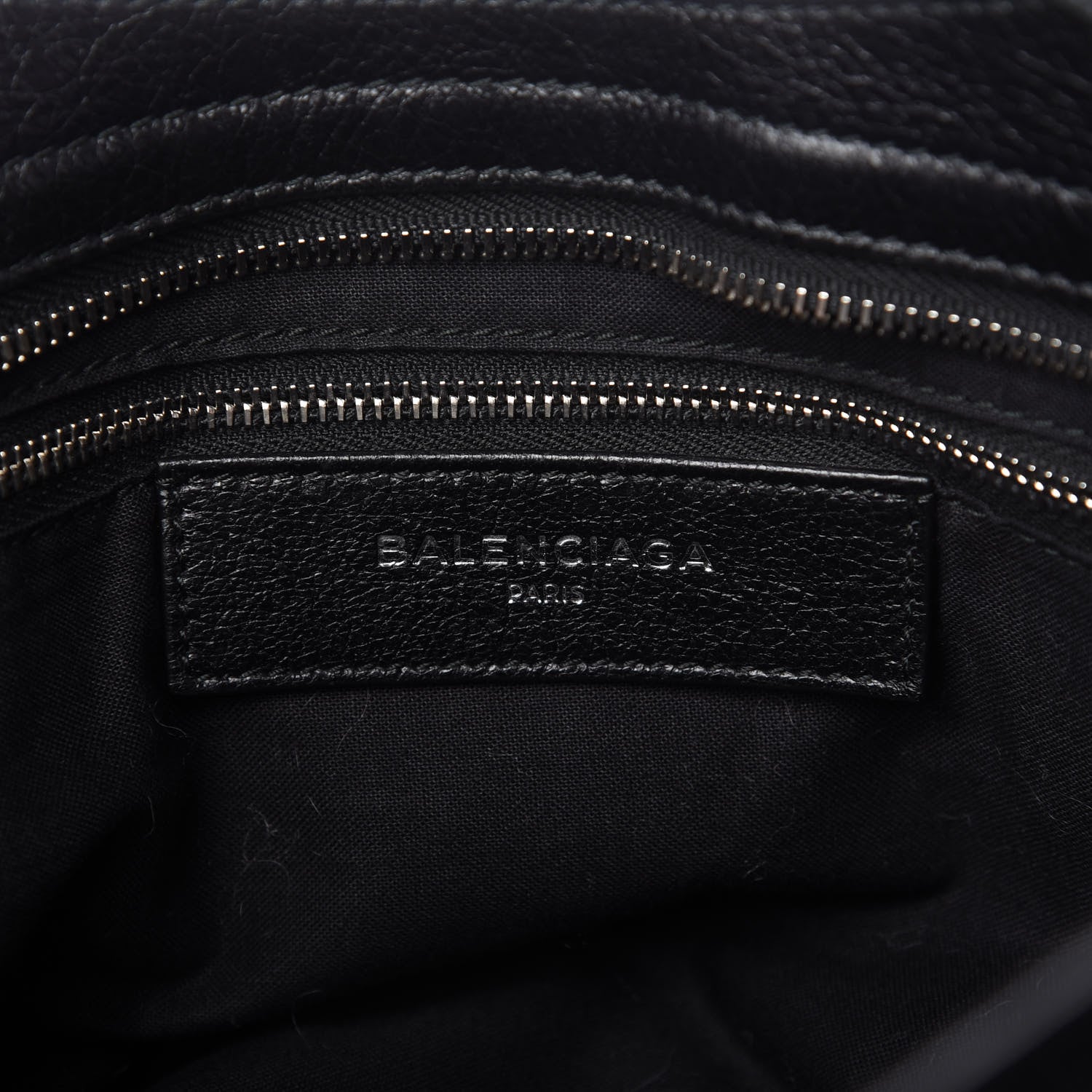 Balenciaga Agneau Classic Silver Hardware City Logo Strap Black White 8 of 9