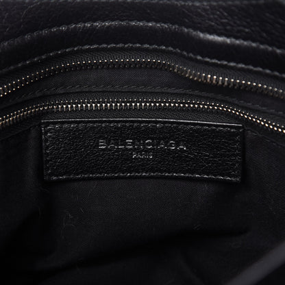 Balenciaga Agneau Classic Silver Hardware City Logo Strap Black White 8 of 9