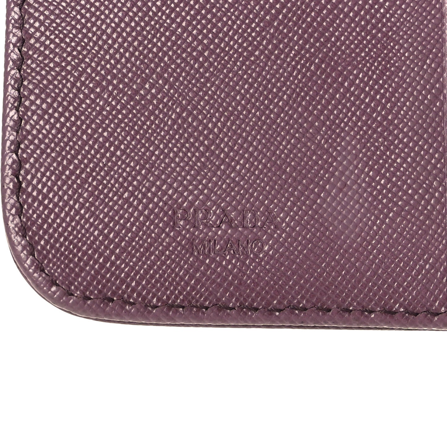 Saffiano Triangle Compact Zip Around Wallet Purple