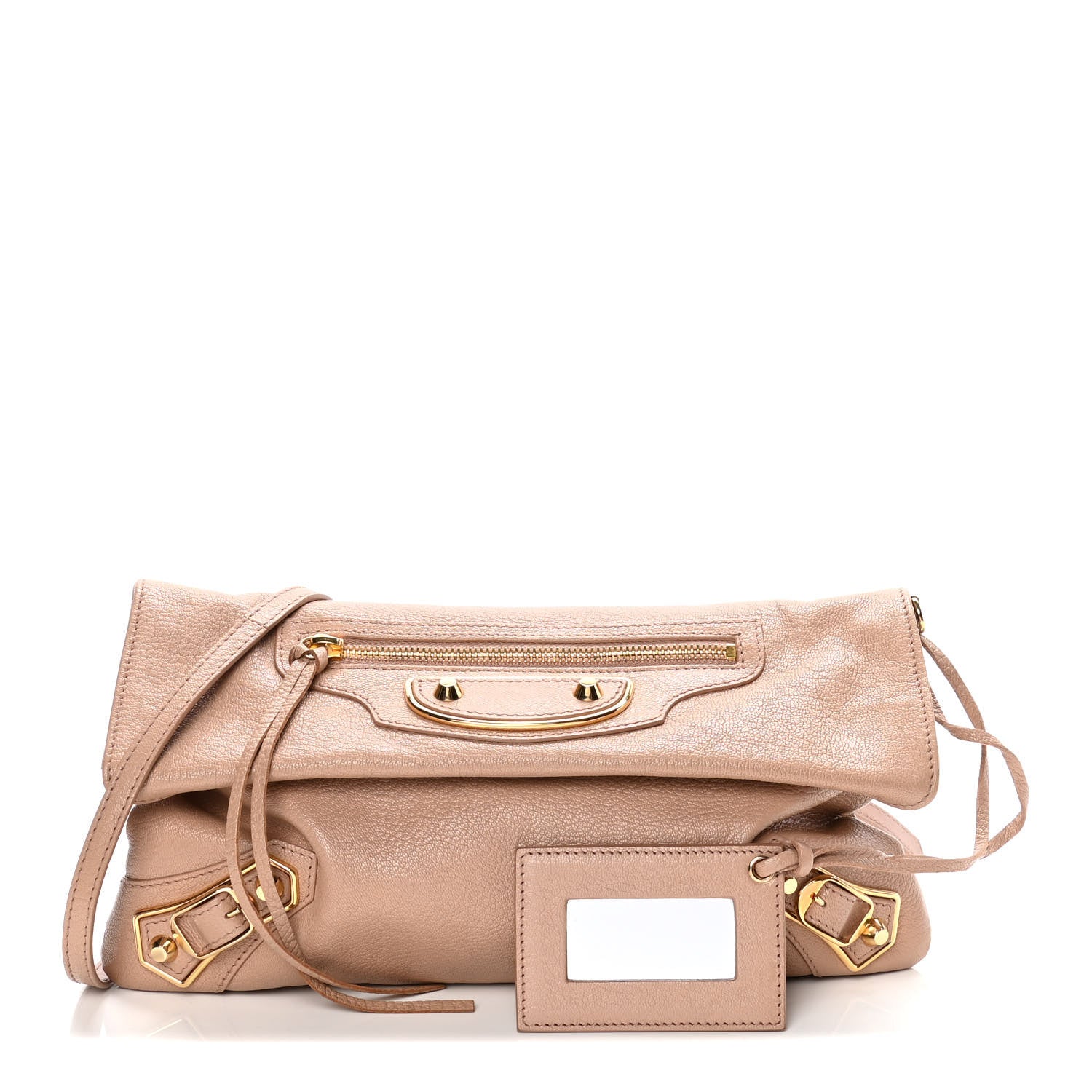 Balenciaga Agneau Giant 12 Gold Hardware Envelope Strap Clutch Rose Bonbon 1 of 17