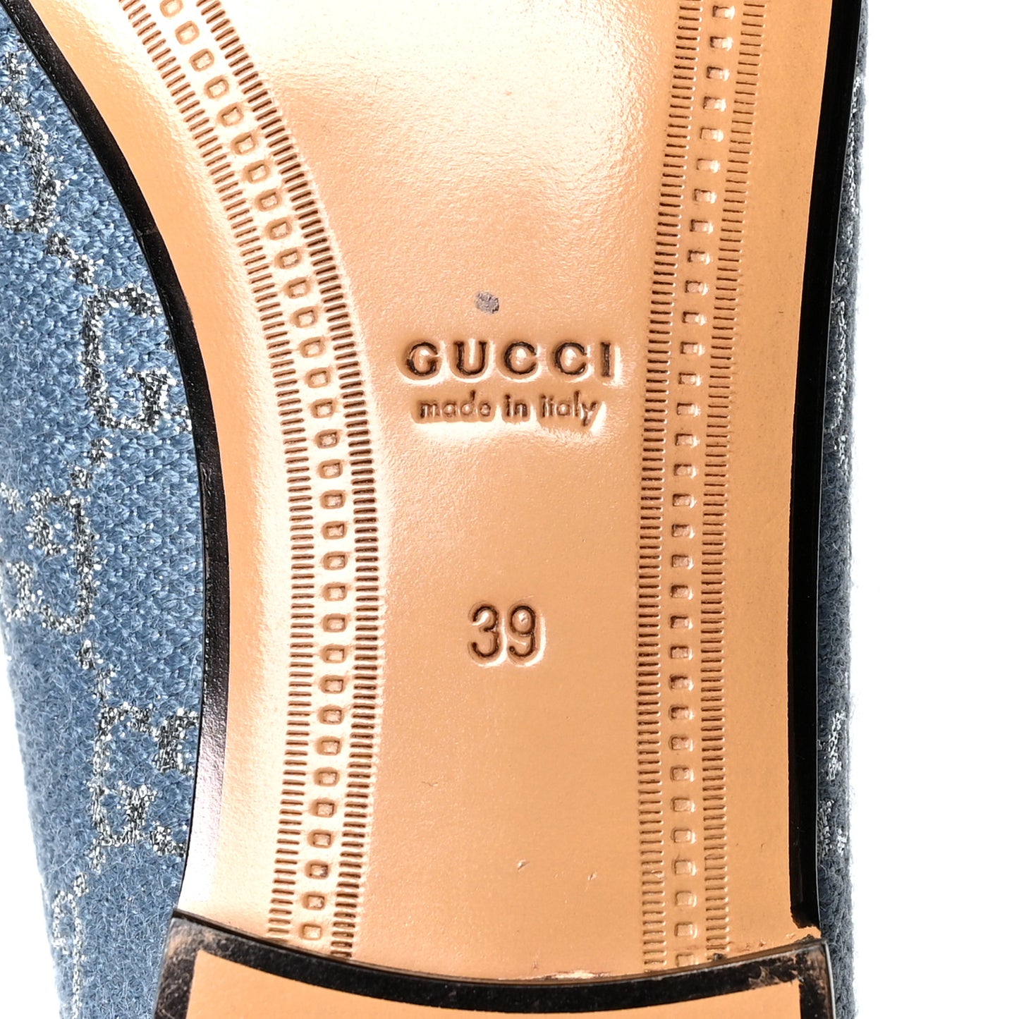 Canvas Lame GG Monogram Horsebit Womens Jordaan Loafers 39 Blue Silver Cornflower Blue