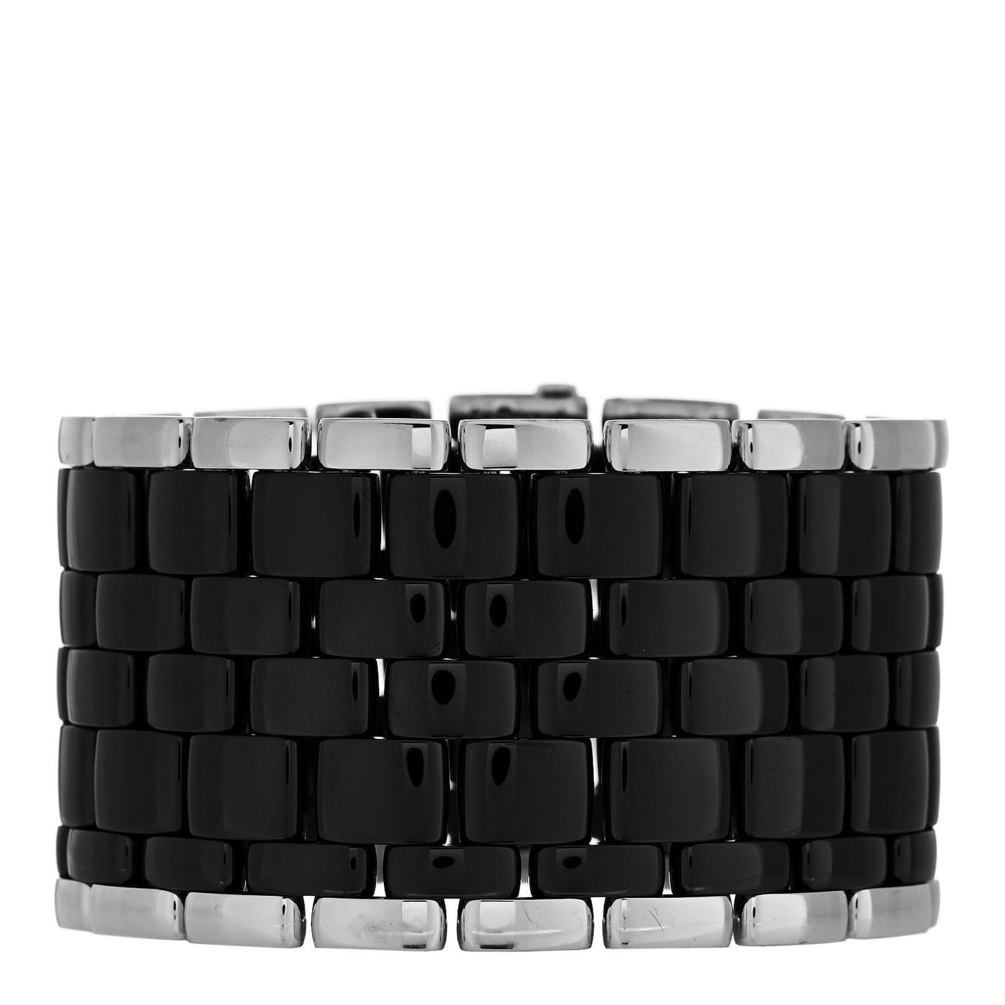 18K White Gold Ceramic Wide Ultra Bracelet Black