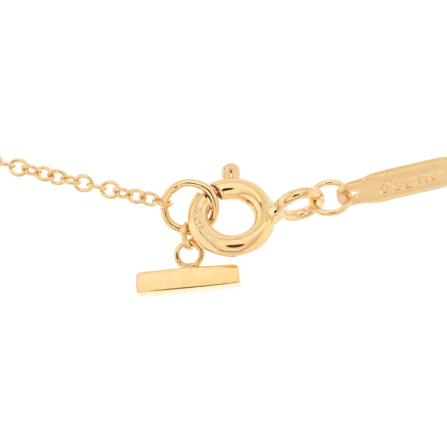 18K Yellow Gold Small T Smile Pendant Necklace