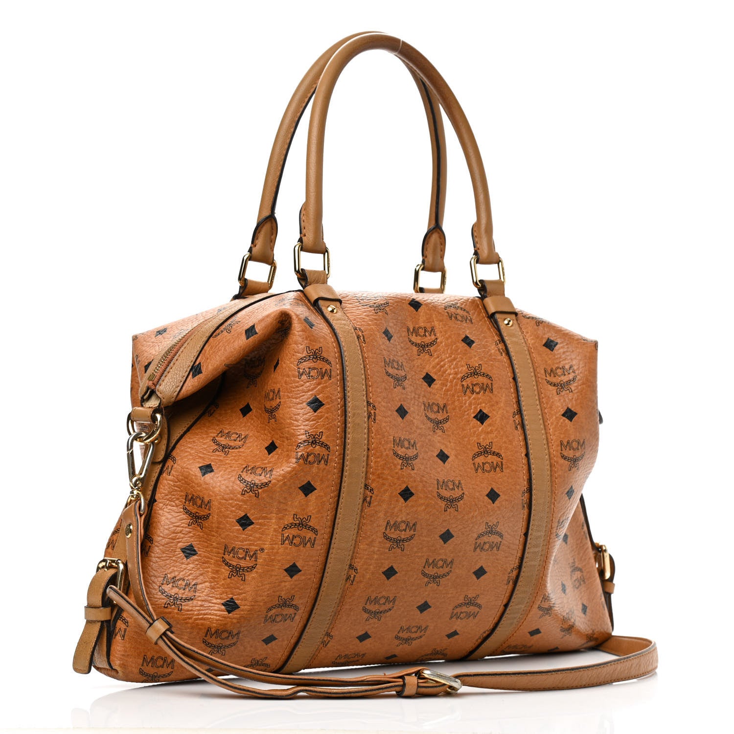 MCM Visetos Essential Top Handle Tote Bag Cognac 2 of 11