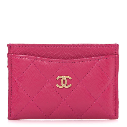 Chanel Caviar Quilted Card Holder Dark Pink 1 of 8