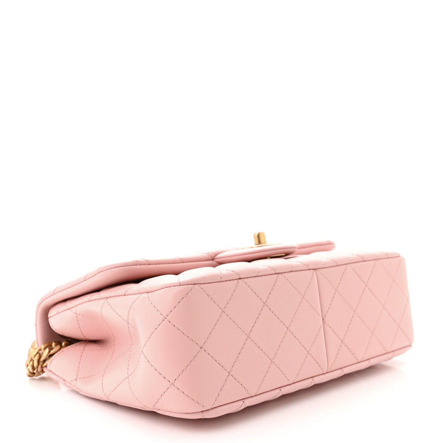 Lambskin Quilted Small Sweet Camellia Flap Light Pink