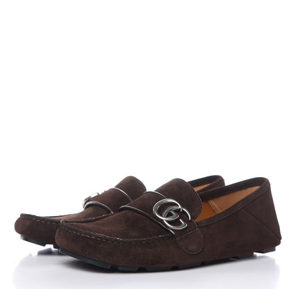 Gucci Suede Mens Driver Queen Loafers 6.5 Cocoa 3 of 11