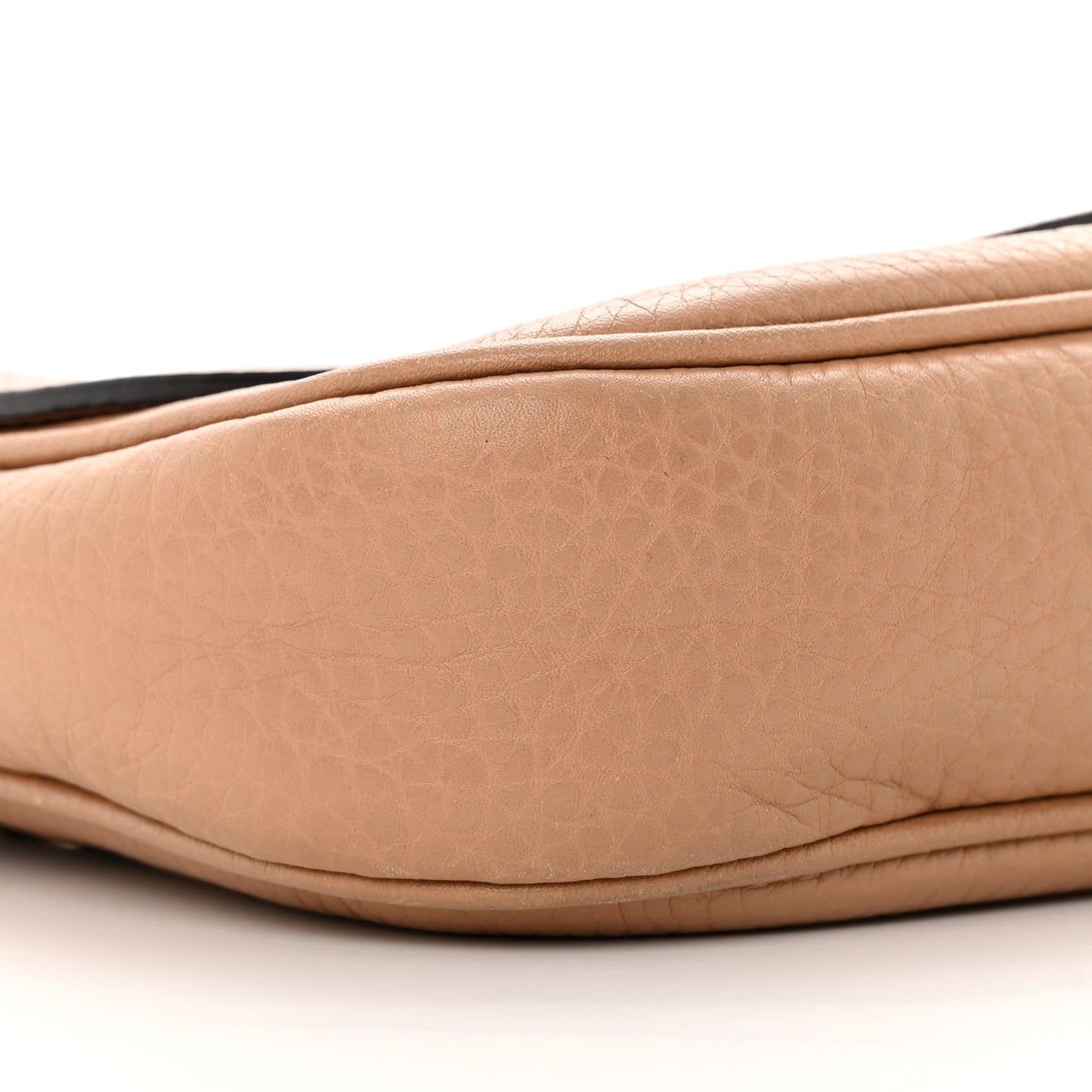 Pebbled Calfskin Medium Soho Flap Crossbody Camelia