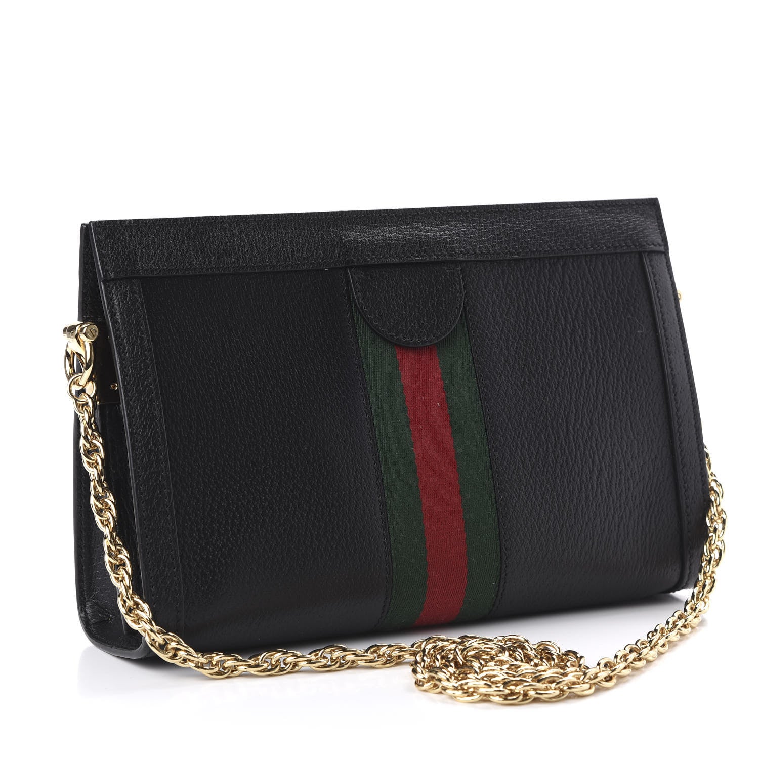 Gucci Calfskin GG Web Small Ophidia Chain Shoulder Bag Black 3 of 10