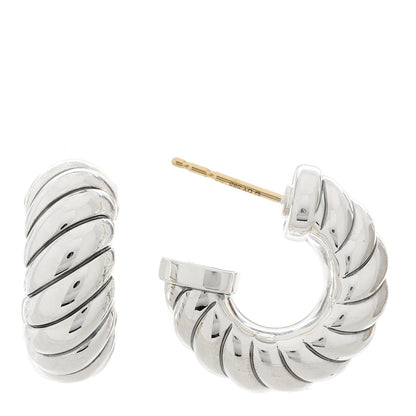 David Yurman Sterling Silver Sculpted Cable Shrimp Earrings 1 of 4