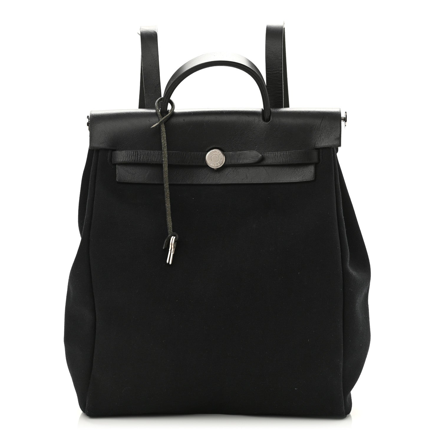 Hermes Toile Vache Calfskin Herbag 30 PM Backpack Black 1 of 11
