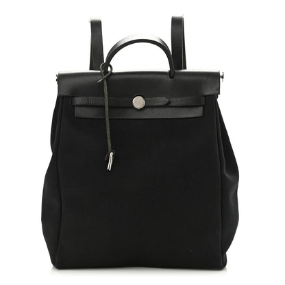 Hermes Toile Vache Calfskin Herbag 30 PM Backpack Black 1 of 11
