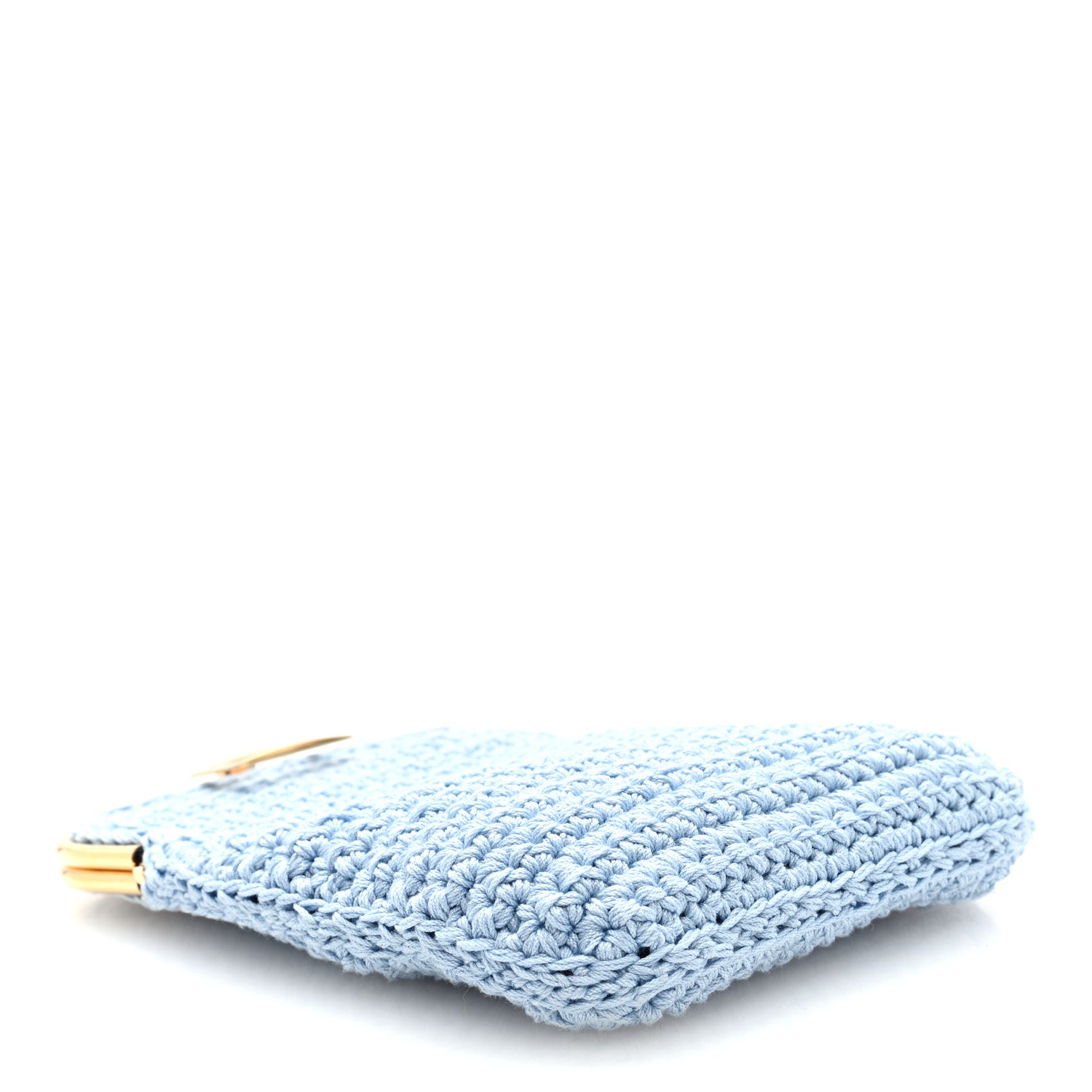 Fendi Fabric Crochet Baguette Phone Bag Azzurro Sky 4 of 11