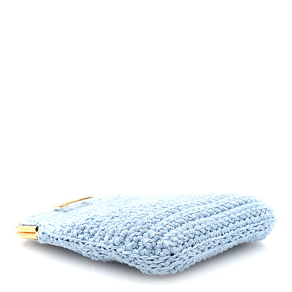 Fendi Fabric Crochet Baguette Phone Bag Azzurro Sky 4 of 11