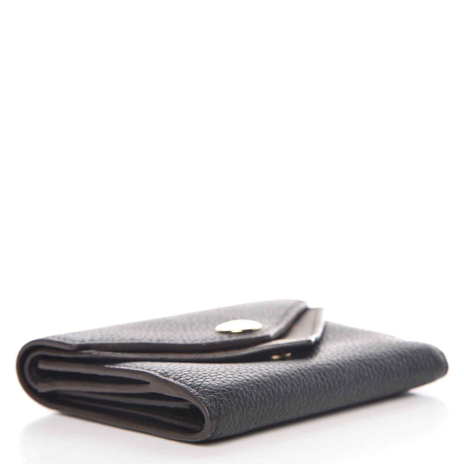 Louis Vuitton Grained Calfskin Monogram Double V Compact Wallet Black 4 of 8