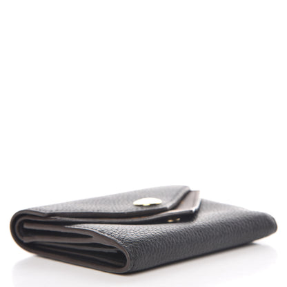 Louis Vuitton Grained Calfskin Monogram Double V Compact Wallet Black 4 of 8