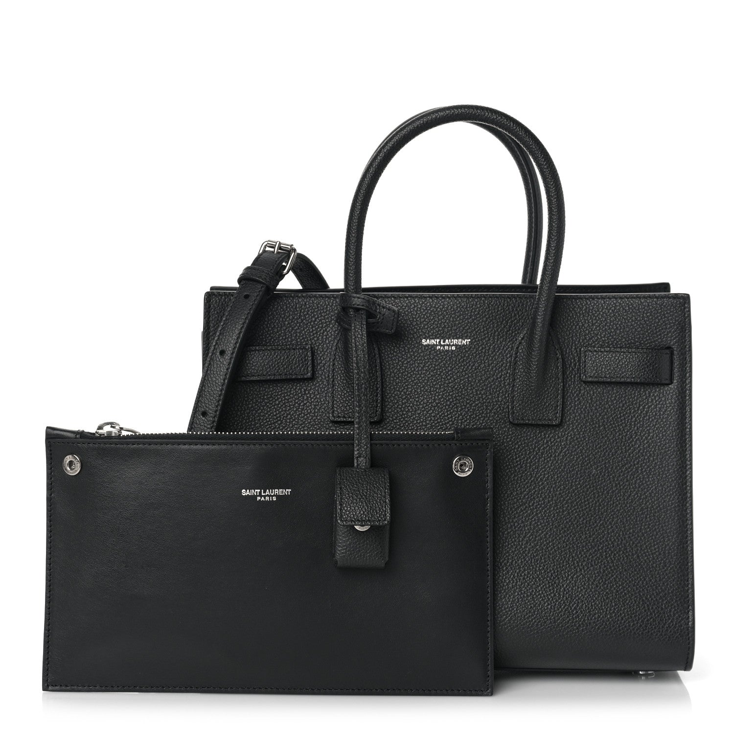 Saint Laurent Grained Calfskin Baby Sac De Jour Black 1 of 9