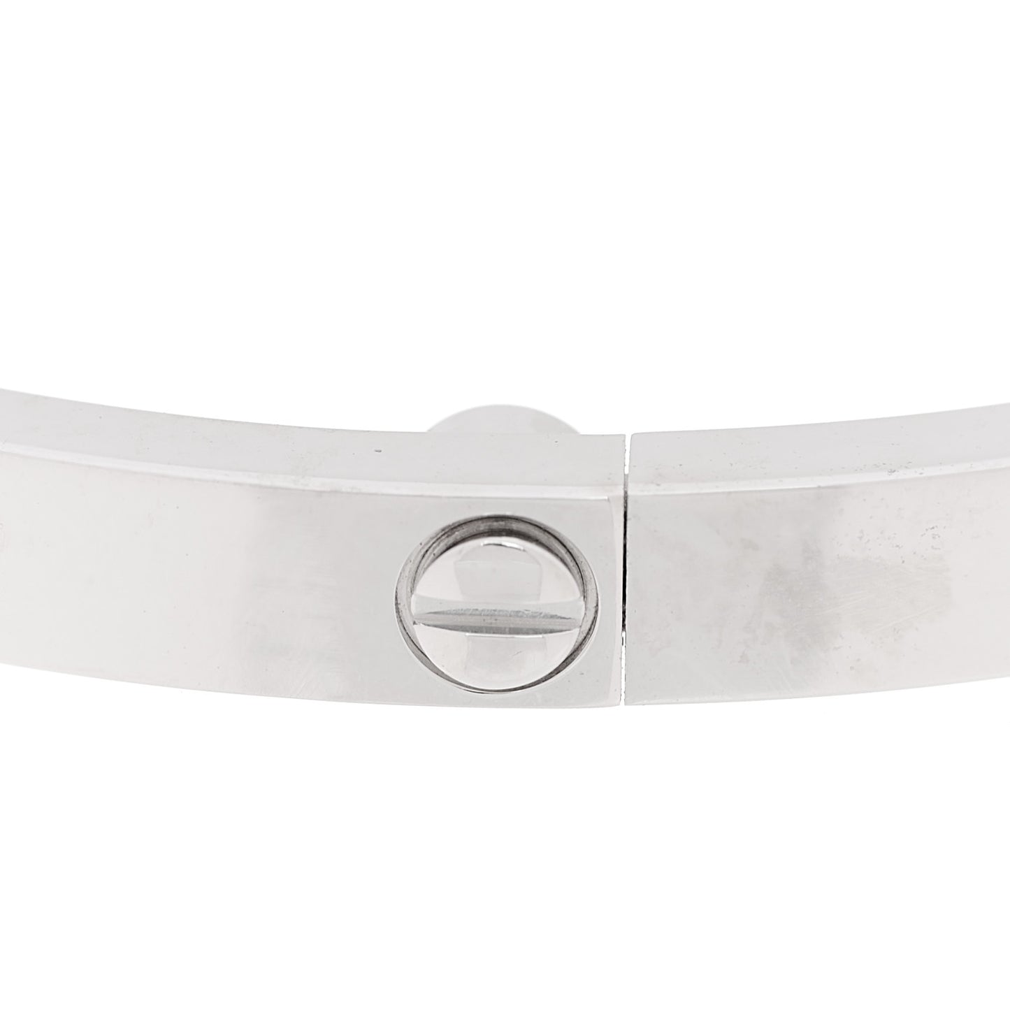 18K White Gold 10 Diamond Small LOVE Bracelet 17