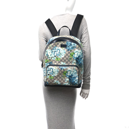 Gucci GG Supreme Monogram Blooms Medium Day Backpack Beige Blue Navy 2 of 10