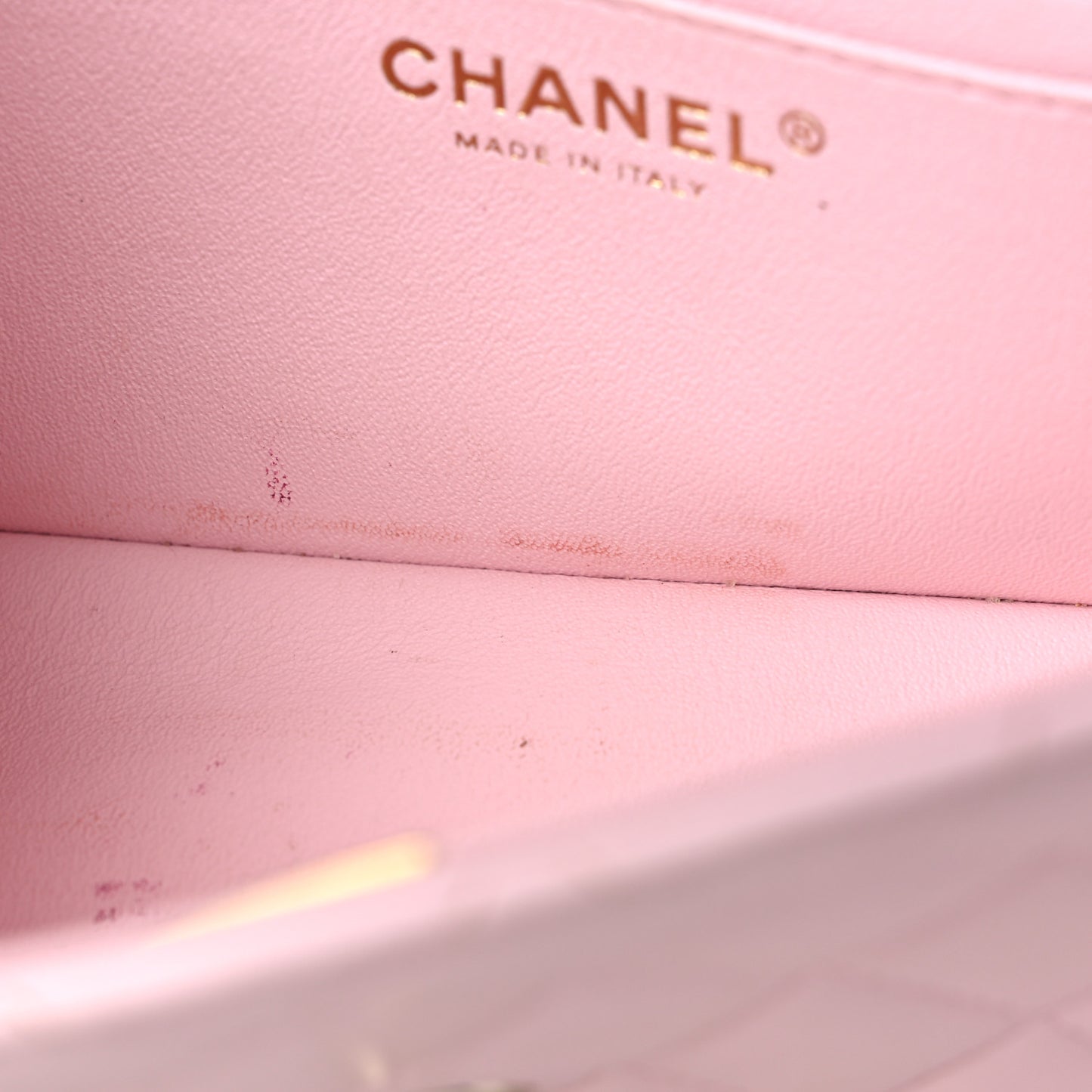 Lambskin Quilted Mini Top Handle Rectangular Flap Light Pink