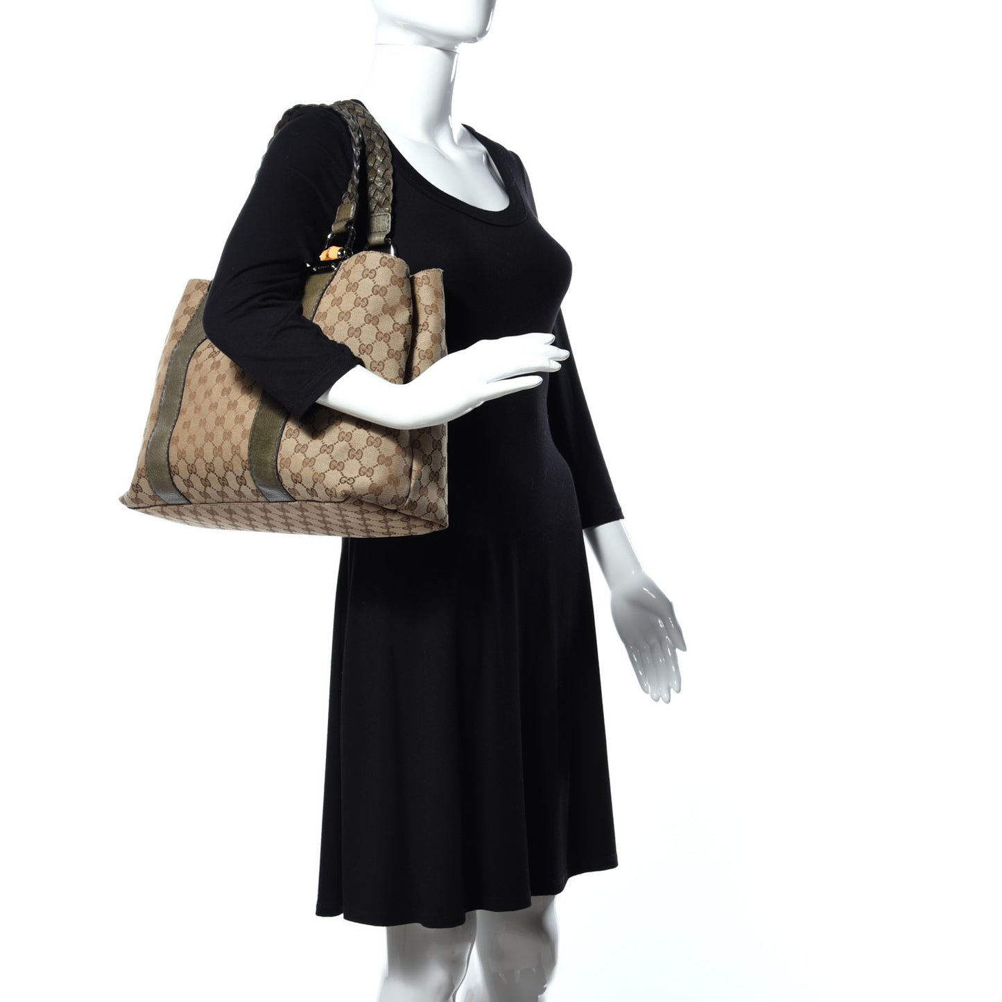 Monogram Medium Bamboo Bar Tote Olive
