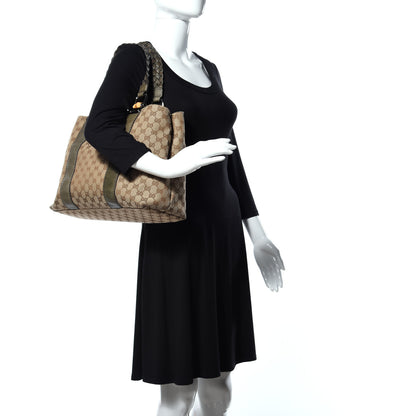 Gucci Monogram Medium Bamboo Bar Tote Olive 2 of 12