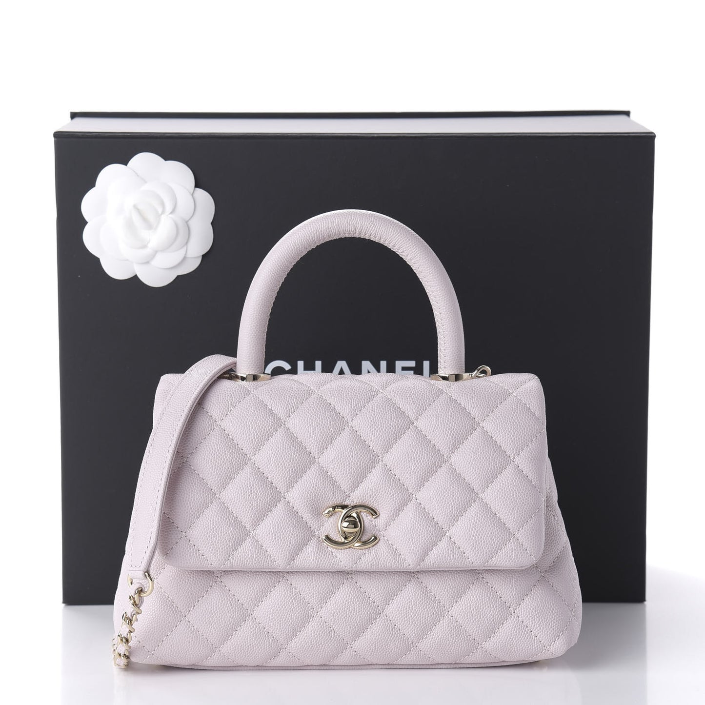 Caviar Quilted Mini Coco Handle Flap Lilas Lilac