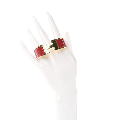 Hermes Enamel Wide Clic Clac H Bracelet PM Rouge 2 of 6