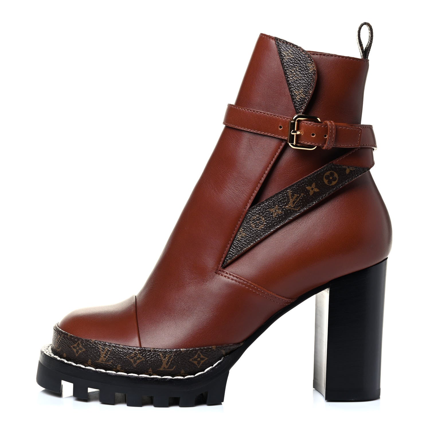 Louis Vuitton Calfskin Monogram Star Trail Ankle Boots 38.5 Cognac 1 of 5