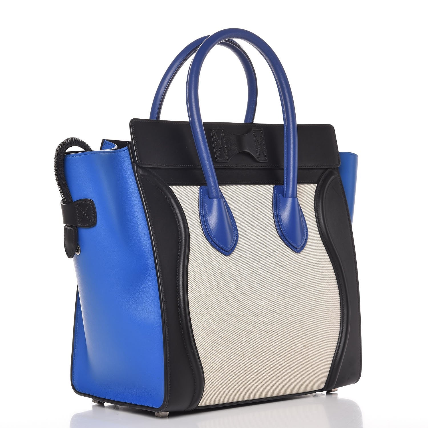 Celine Canvas Smooth Calfskin Mini Tri-Color Luggage Indigo 3 of 8