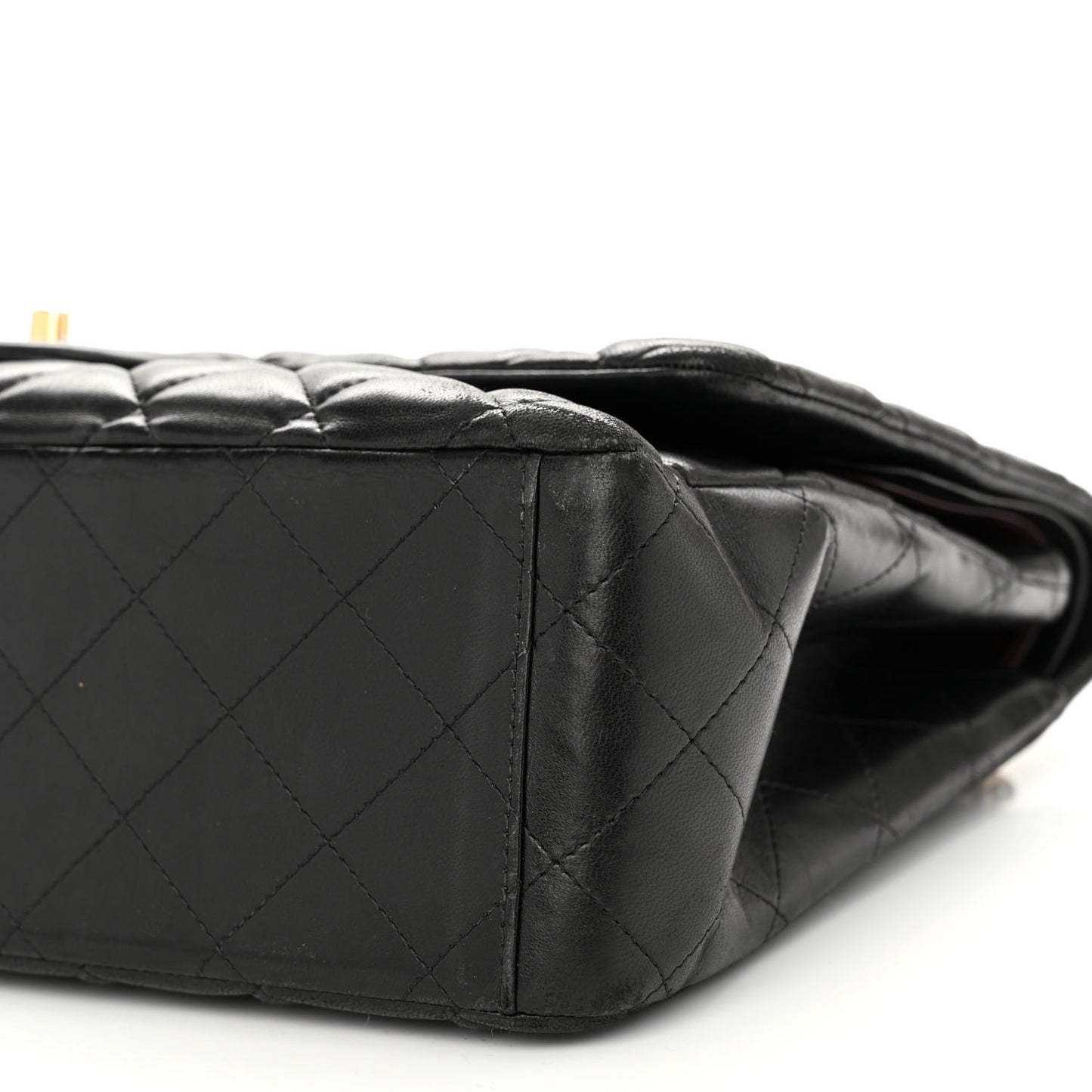 Lambskin Quilted Maxi Double Flap Black