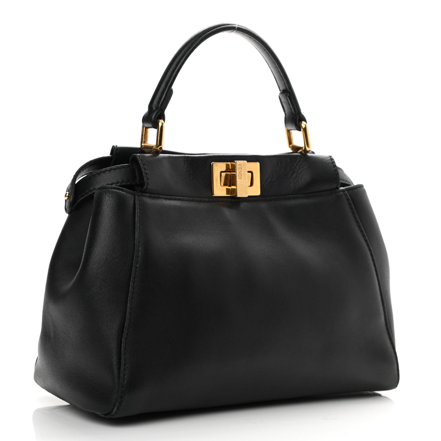 Fendi Nappa Mini Peekaboo Iconic Satchel Black 3 of 12