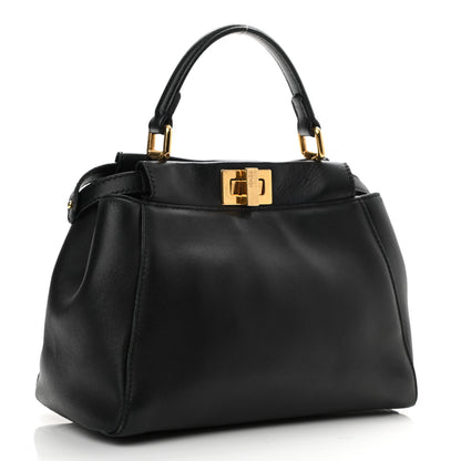 Fendi Nappa Mini Peekaboo Iconic Satchel Black 3 of 12