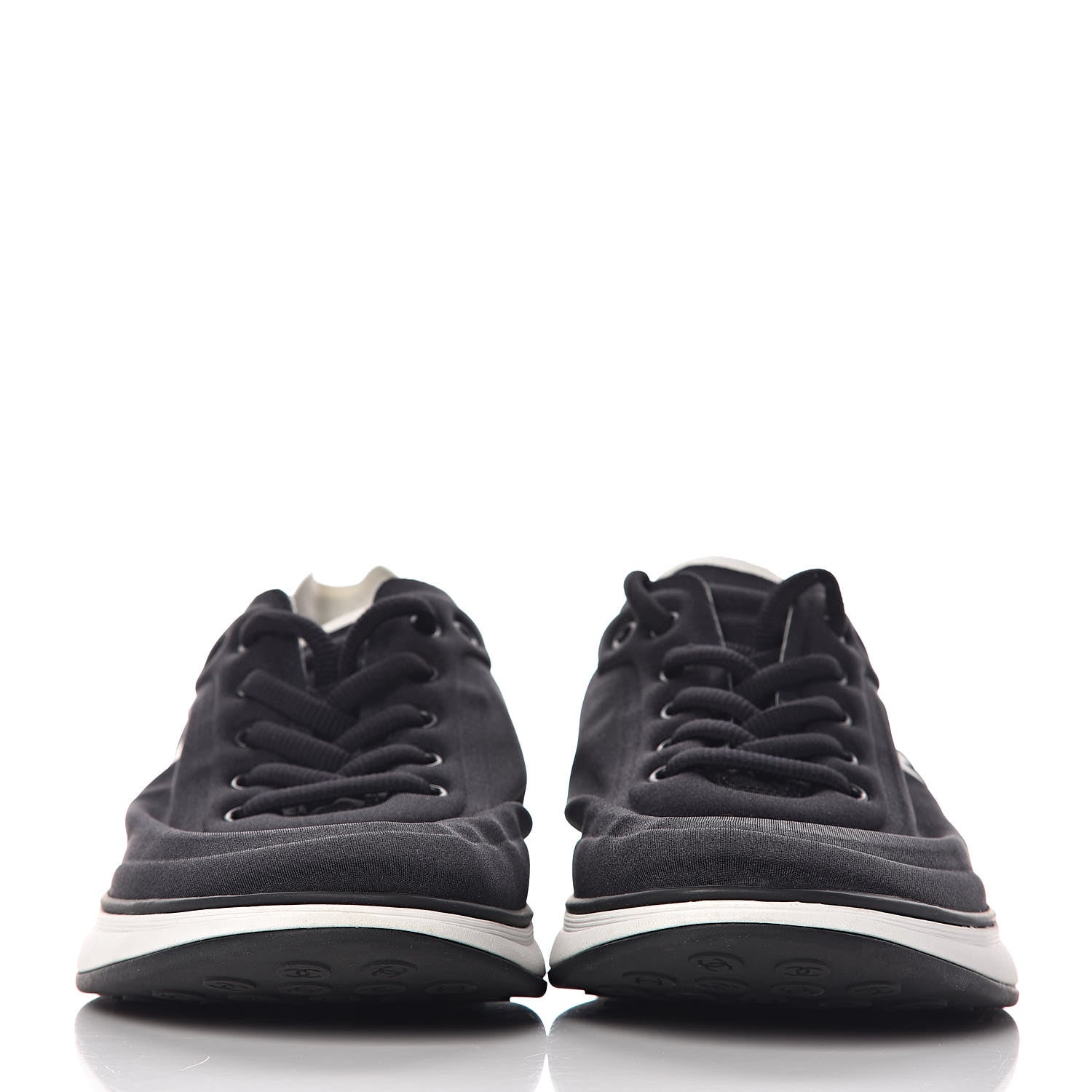 Chanel Lycra Womens CC Sneakers 40 Black 2 of 11