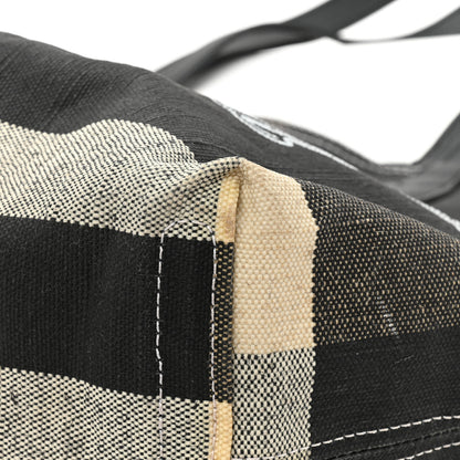 Burberry Coated Canvas Mega Check Medium Doodle Tote Black White 11 of 15