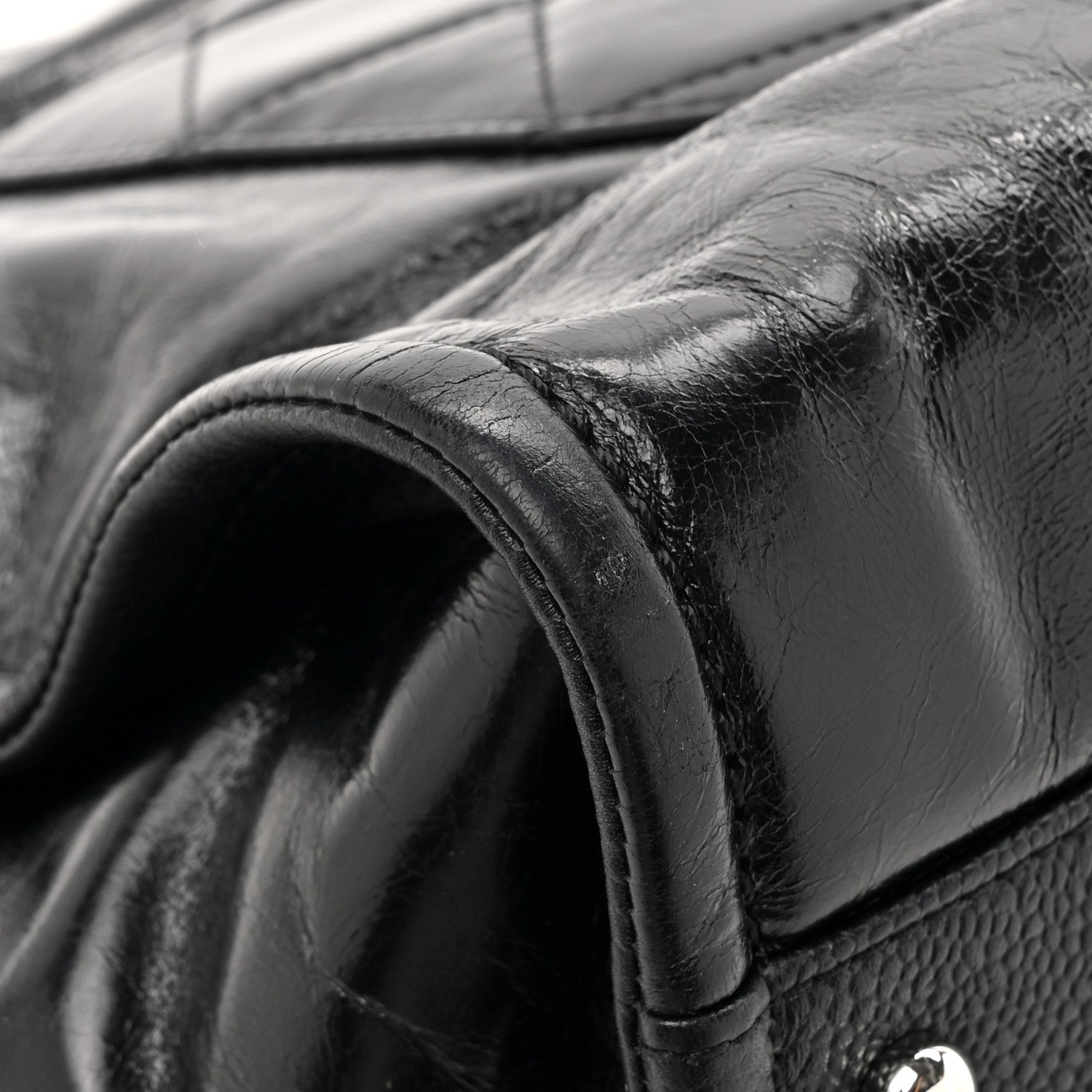 Chanel Glazed Calfskin Medium Deauville Tote Black 12 of 13